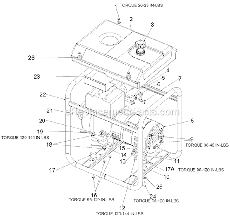 Page A Diagram and Parts List for GB5000-WK Type 3 DeVilbiss Generator
