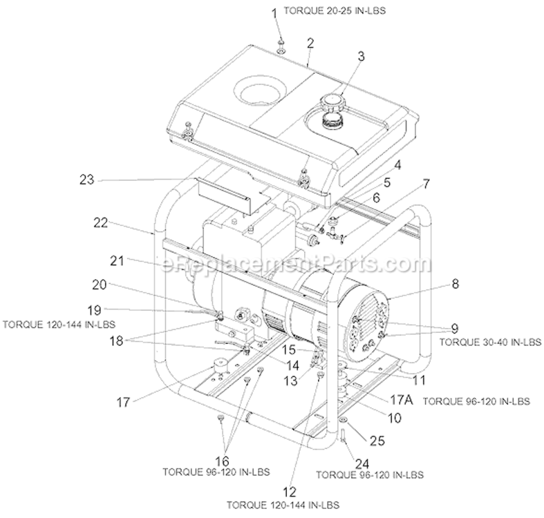 Page A Diagram and Parts List for GB5000S1 Type 2 DeVilbiss Generator