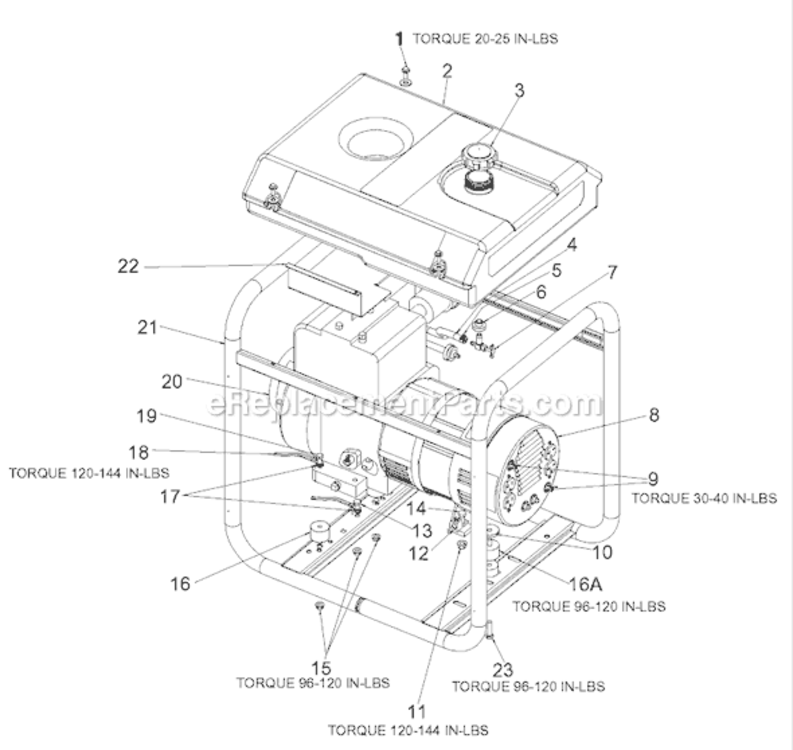 Page A Diagram and Parts List for GB5000 Type 0 DeVilbiss Generator