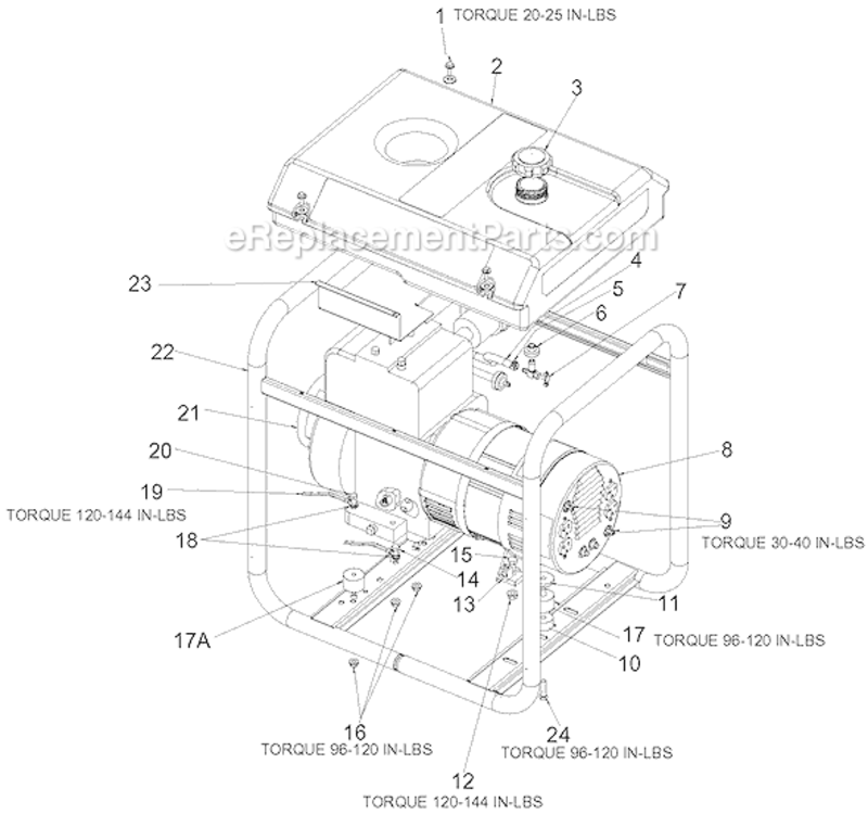 Page A Diagram and Parts List for GB5010 Type 0 DeVilbiss Generator
