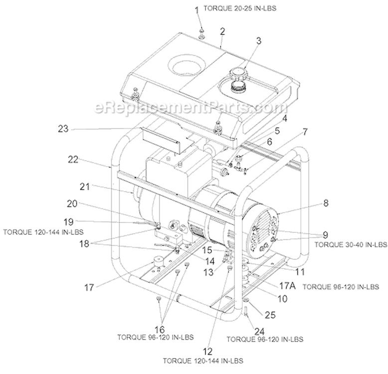Page A Diagram and Parts List for GB5010 Type 1 DeVilbiss Generator