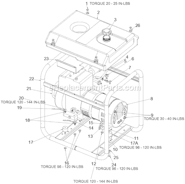 Page A Diagram and Parts List for GB5010 Type 2 DeVilbiss Generator