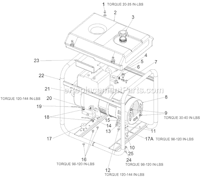 Page A Diagram and Parts List for GBE4010 Type 0 DeVilbiss Generator