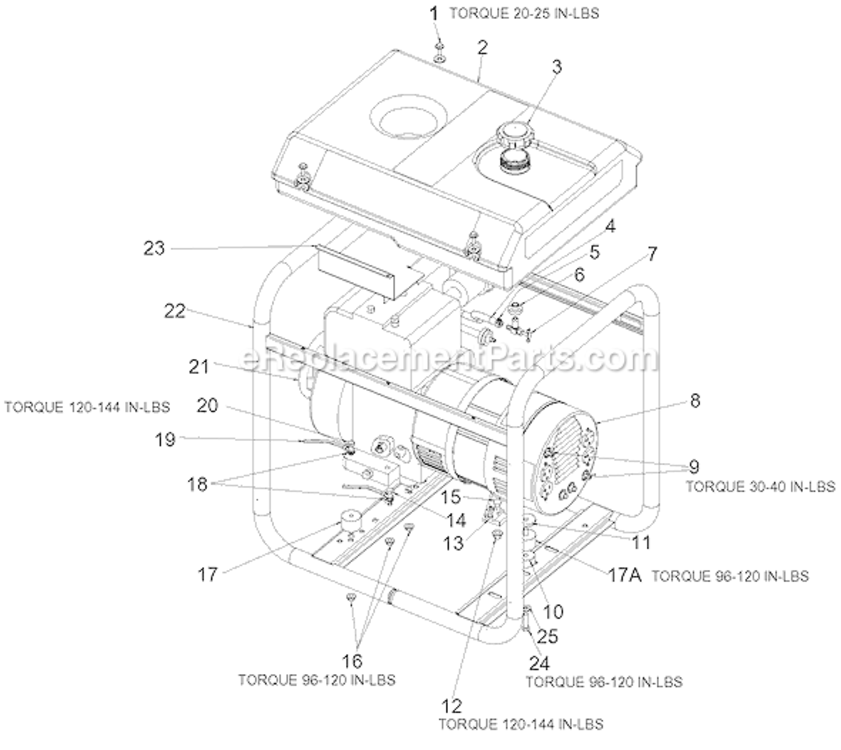 Page A Diagram and Parts List for GBE4010 Type 1 DeVilbiss Generator
