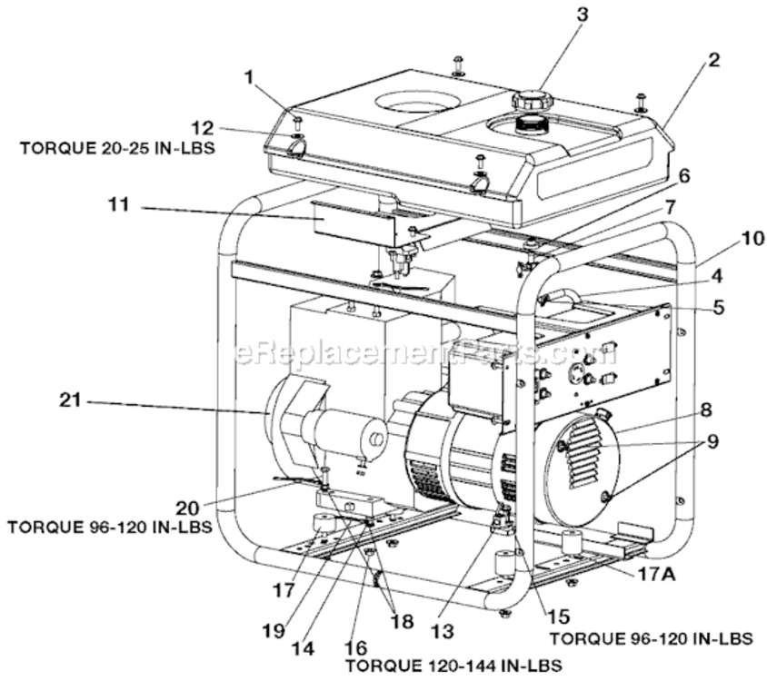 Page A Diagram and Parts List for GBFE6010 Type 0 DeVilbiss Generator