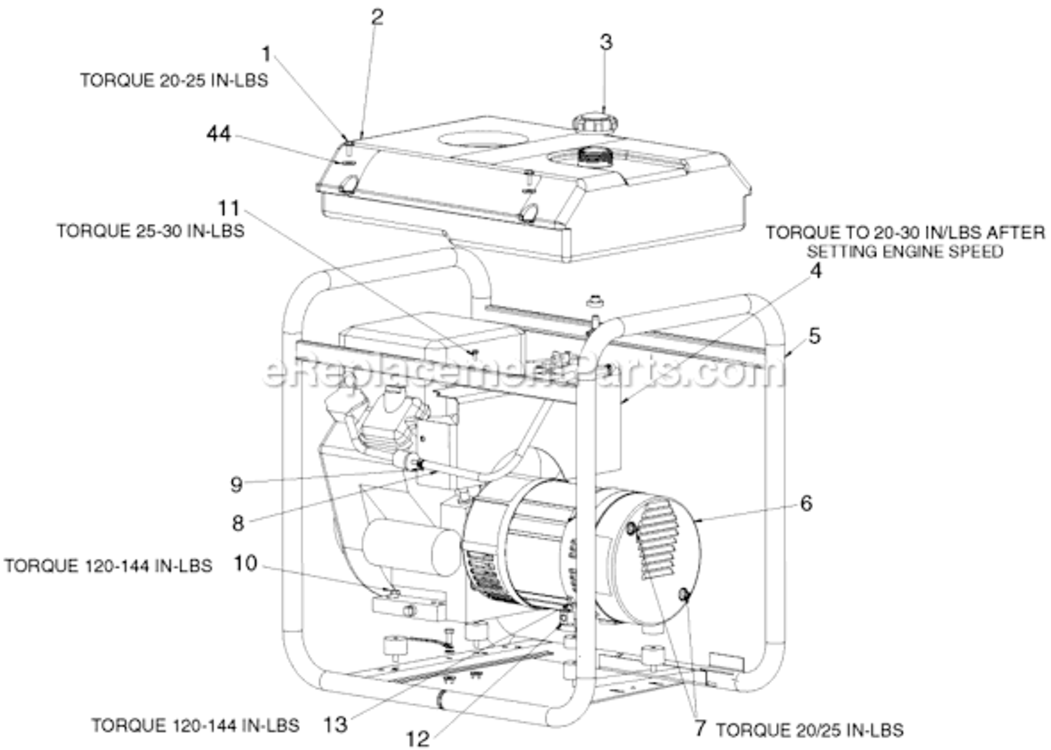 Page A Diagram and Parts List for GBV7000S1 Type 3 DeVilbiss Generator