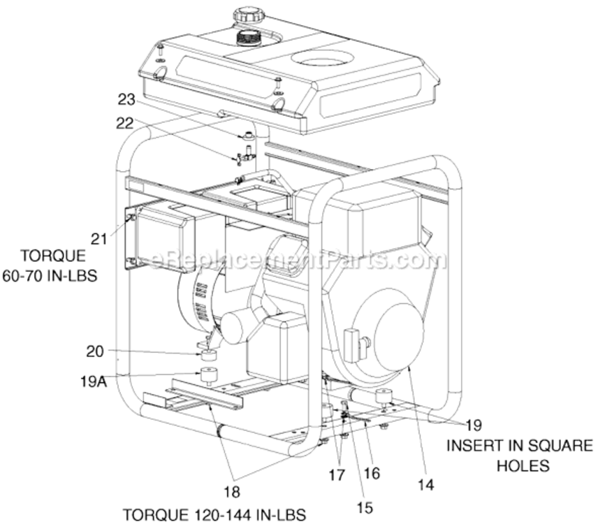 Page B Diagram and Parts List for GBV7000S1 Type 3 DeVilbiss Generator