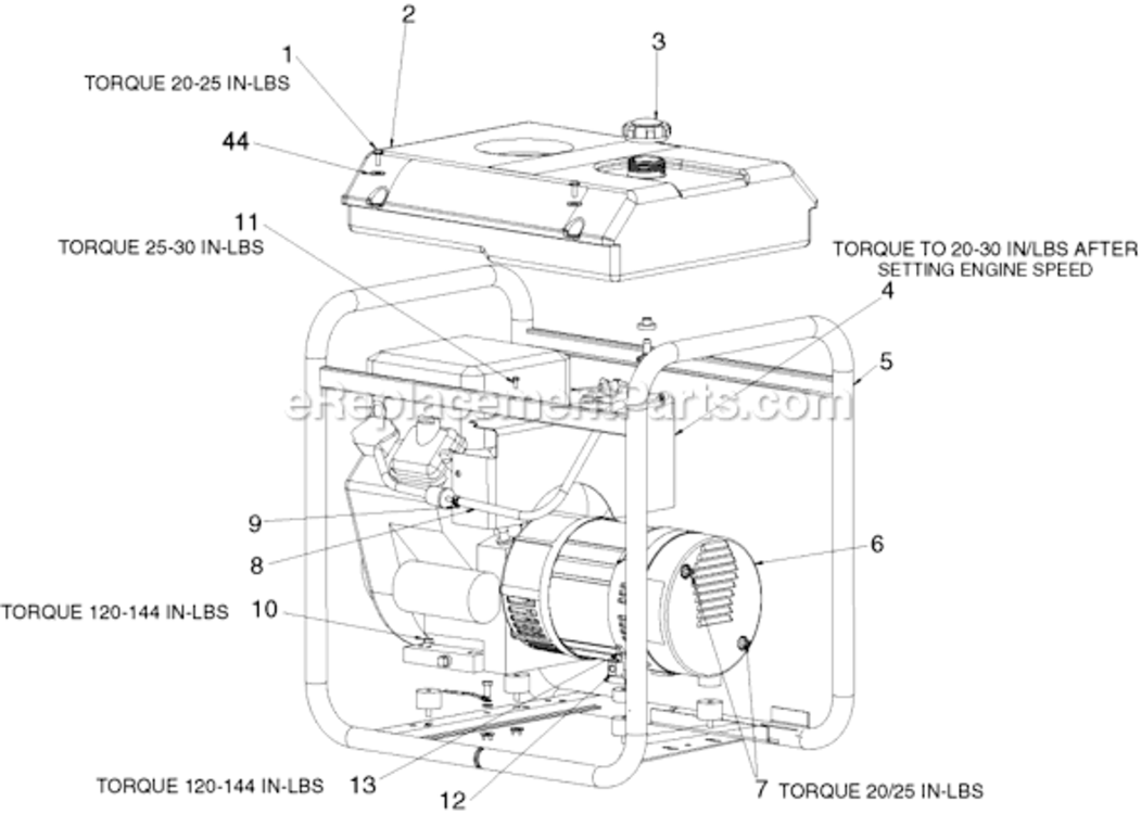 Page A Diagram and Parts List for GBV7000S1 Type 4 DeVilbiss Generator