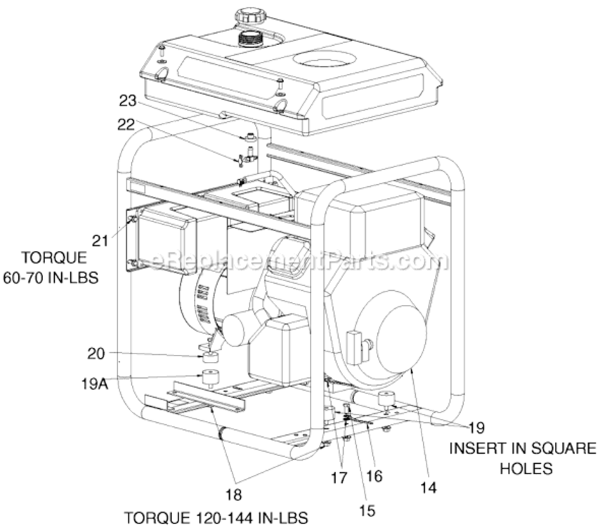 Page B Diagram and Parts List for GBV7000S1 Type 4 DeVilbiss Generator