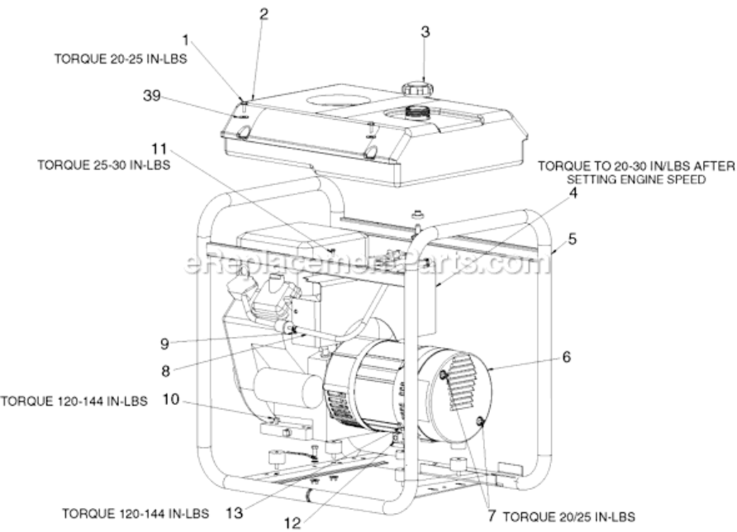 Page A Diagram and Parts List for GBV7000 Type 0 DeVilbiss Generator