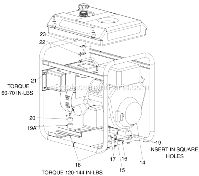 Page B Diagram and Parts List for GBV7000 Type 2 DeVilbiss Generator