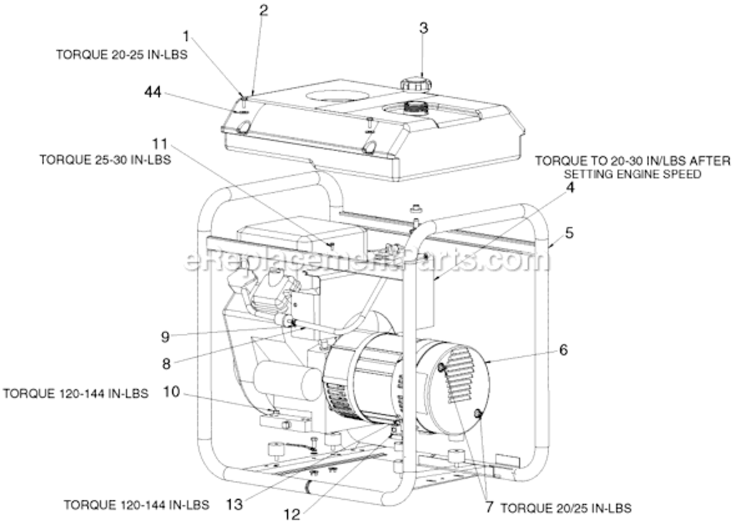 Page A Diagram and Parts List for GBV7000 Type 4 DeVilbiss Generator