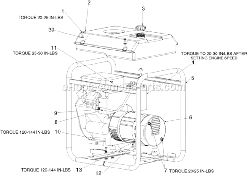 Page A Diagram and Parts List for GBV7010 Type 0 DeVilbiss Generator