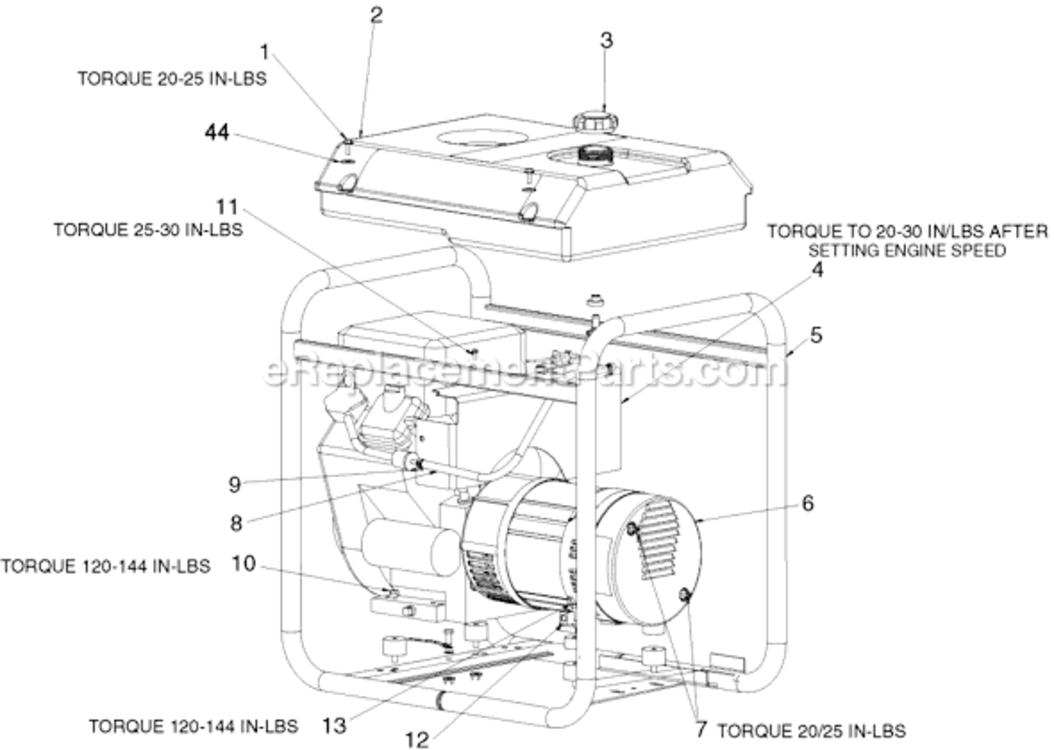 Page A Diagram and Parts List for GBV7010 Type 1 DeVilbiss Generator