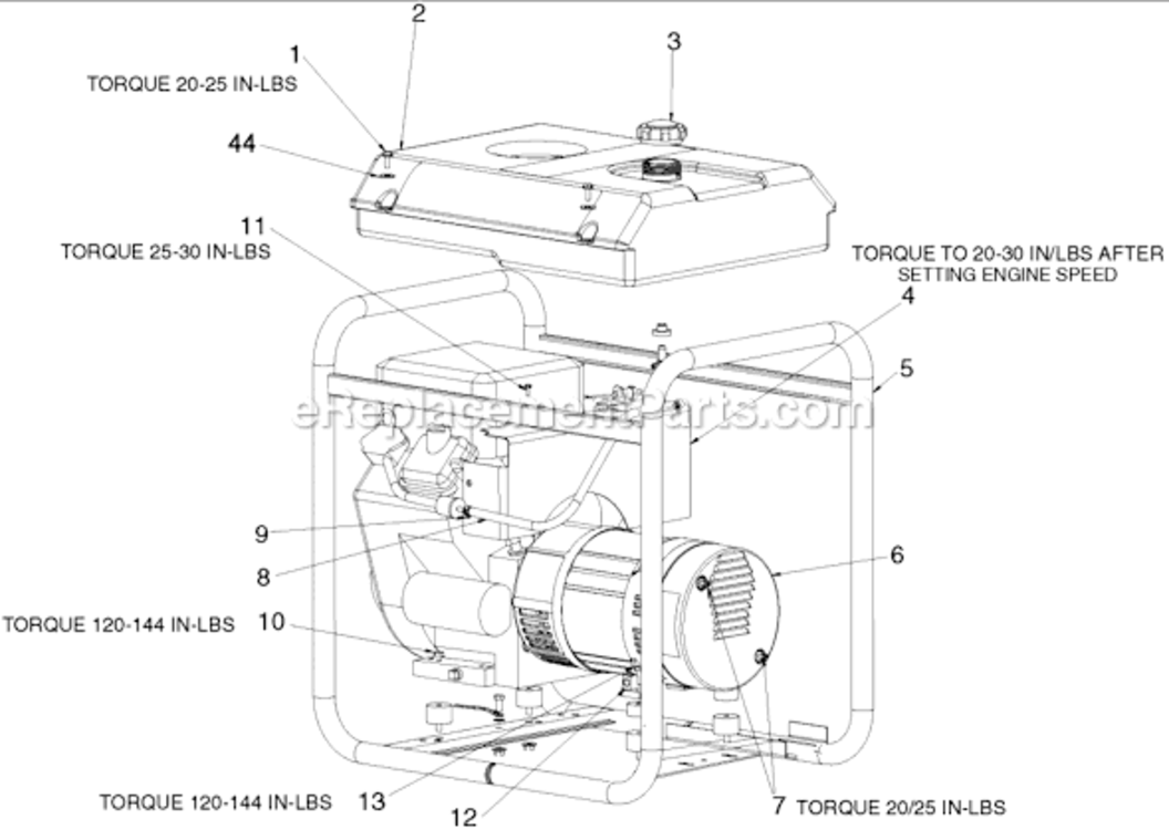 Page A Diagram and Parts List for GBV7010 Type 2 DeVilbiss Generator