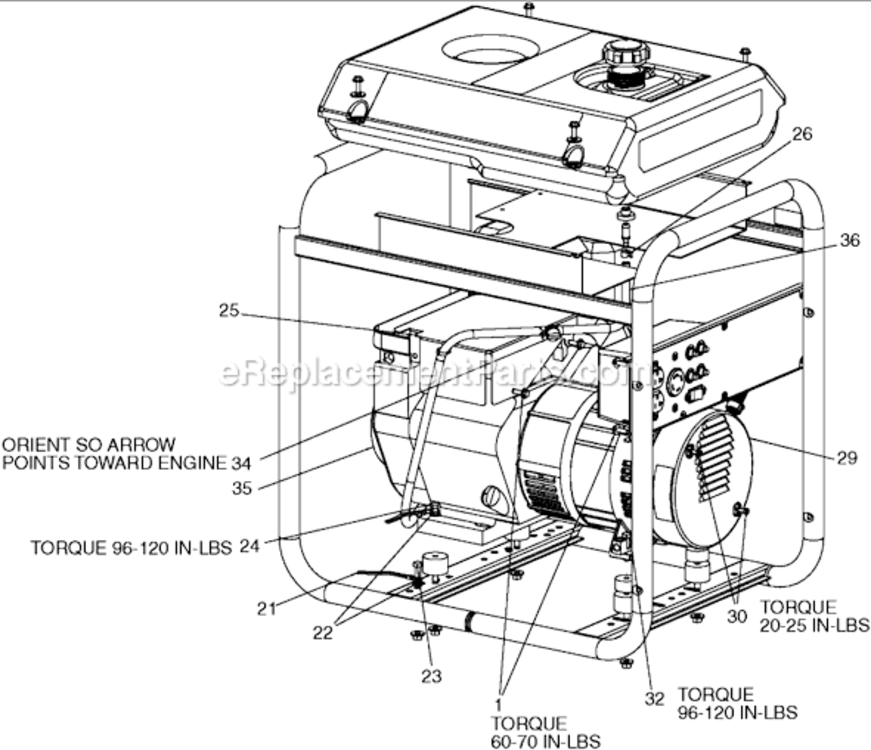 Page B Diagram and Parts List for GBVF5000 Type 0 DeVilbiss Generator
