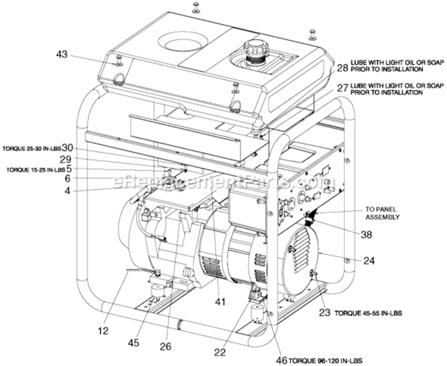 Page B Diagram and Parts List for GH4501 Type 0 DeVilbiss Generator