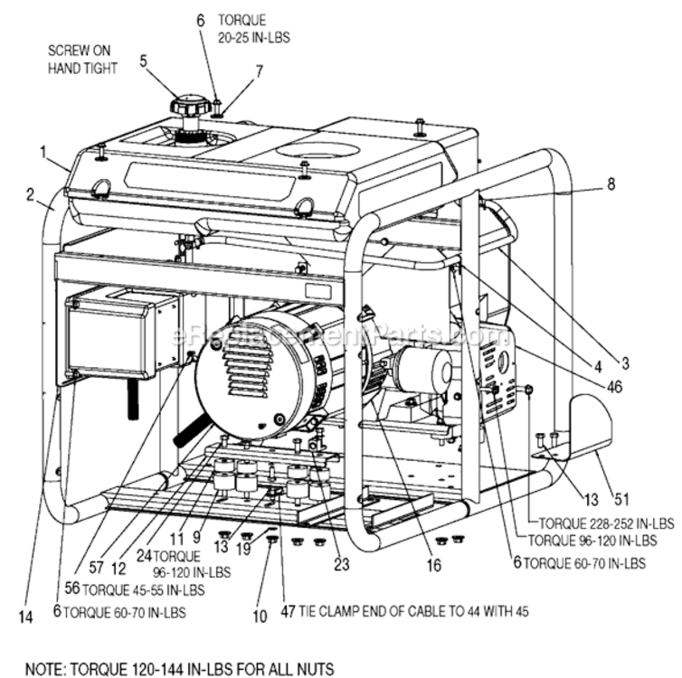 Page A Diagram and Parts List for GHE10000-WK Type 1 DeVilbiss Generator