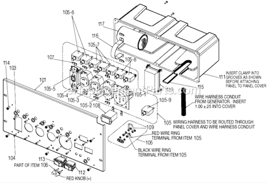 Page D Diagram and Parts List for GHE10000-WK Type 1 DeVilbiss Generator