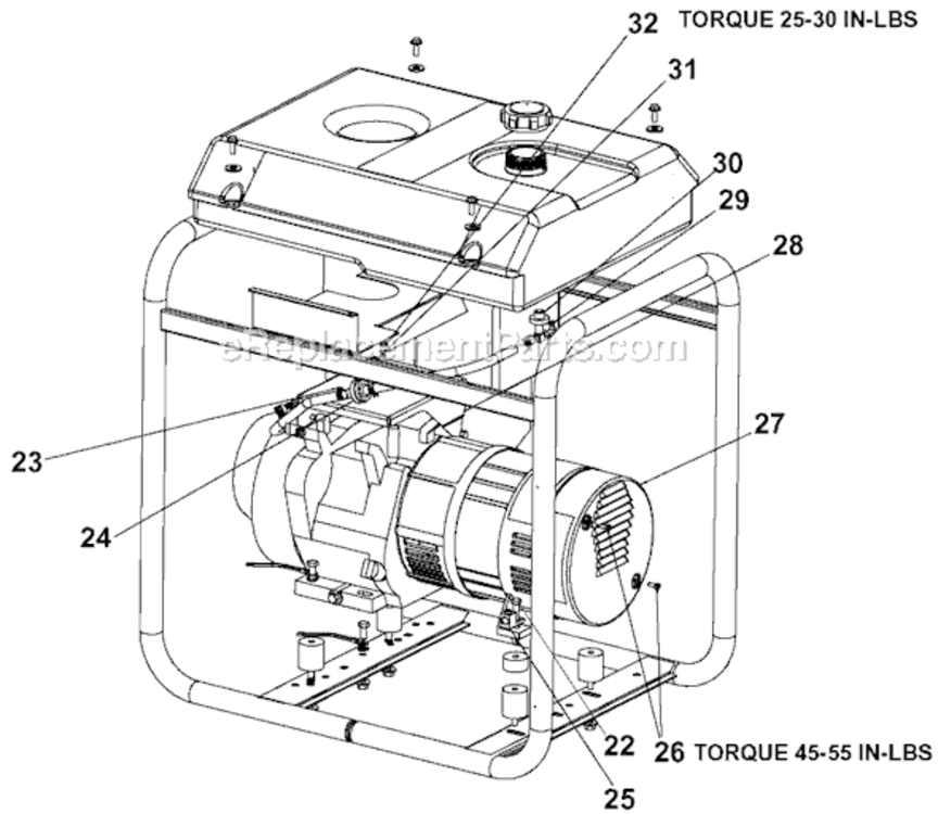 Page B Diagram and Parts List for GHV4250C Type 0 DeVilbiss Generator