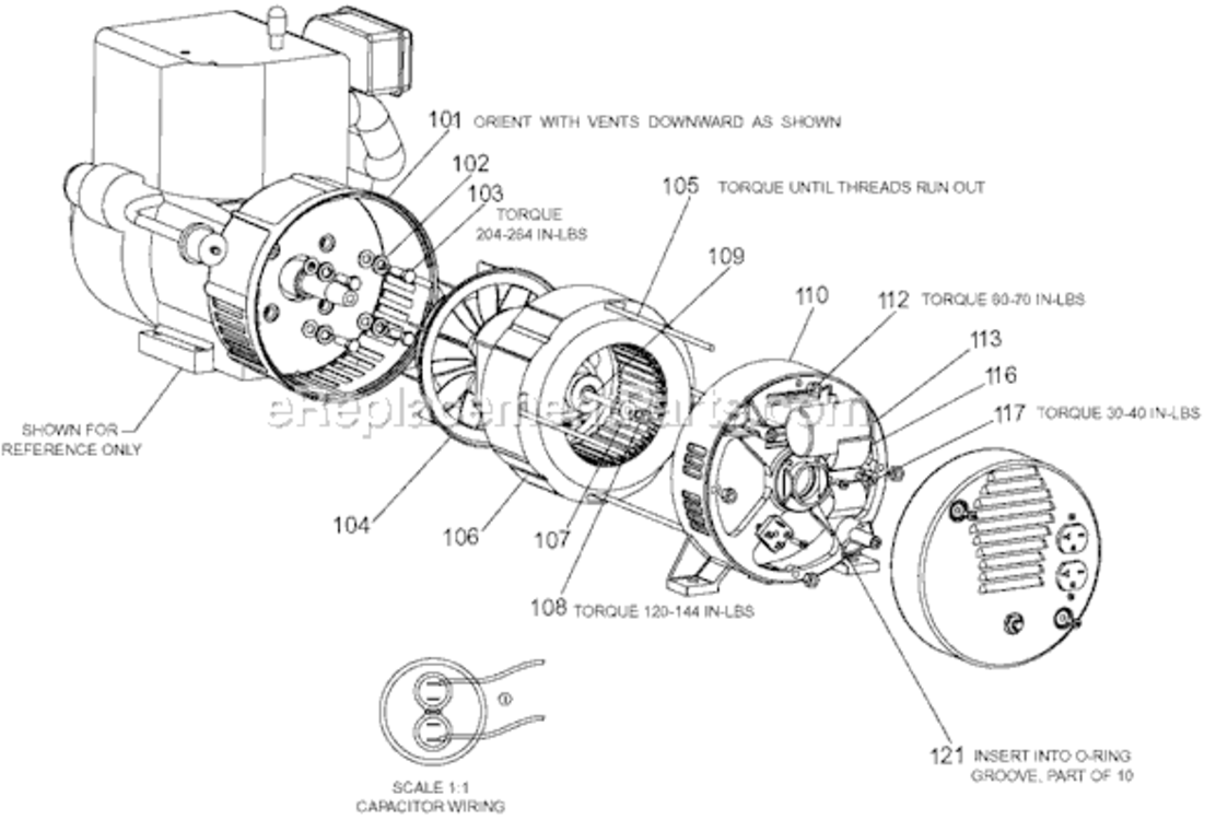 Page C Diagram and Parts List for GHV4250C Type 1 DeVilbiss Generator