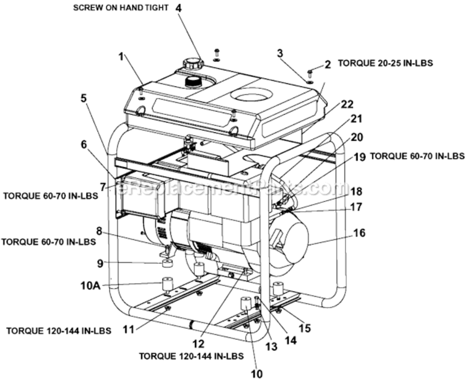 Page A Diagram and Parts List for GHV4500S1 Type 0 DeVilbiss Generator