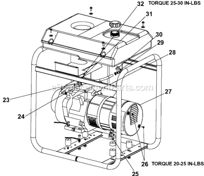 Page B Diagram and Parts List for GHV4500 Type 2 DeVilbiss Generator