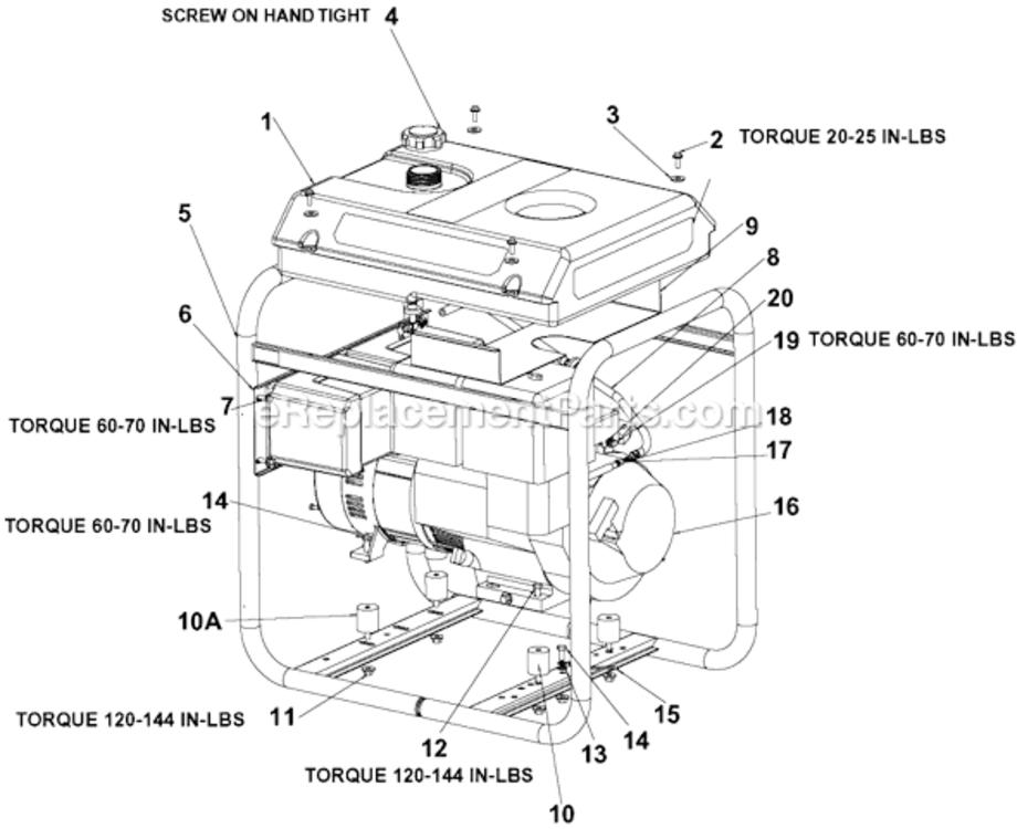 Page B Diagram and Parts List for GHV4500 Type 4 DeVilbiss Generator
