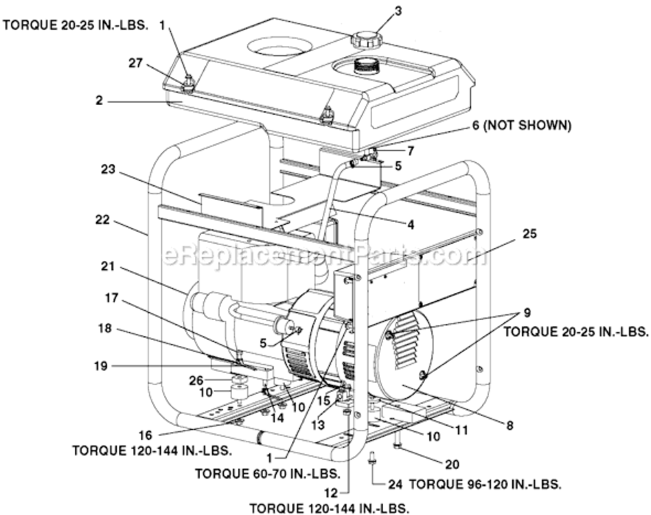 Page A Diagram and Parts List for GT5000C Type 0 DeVilbiss Generator