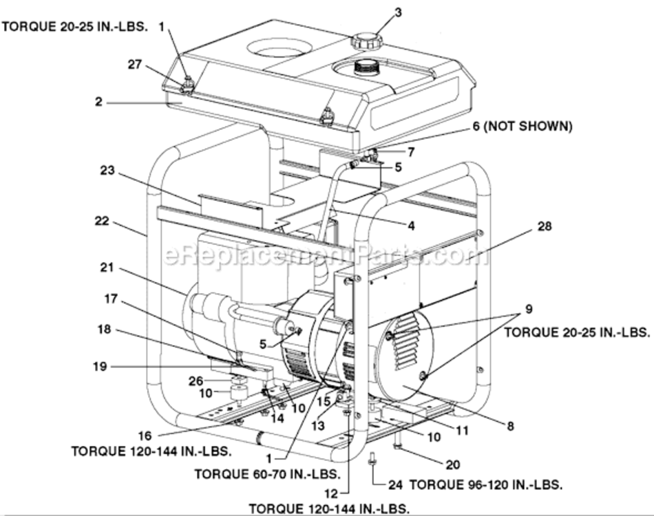 Page A Diagram and Parts List for GT5000C Type 1 DeVilbiss Generator