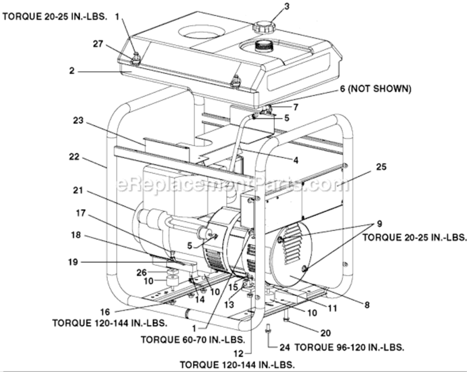 Page A Diagram and Parts List for GT5000 Type 0 DeVilbiss Generator