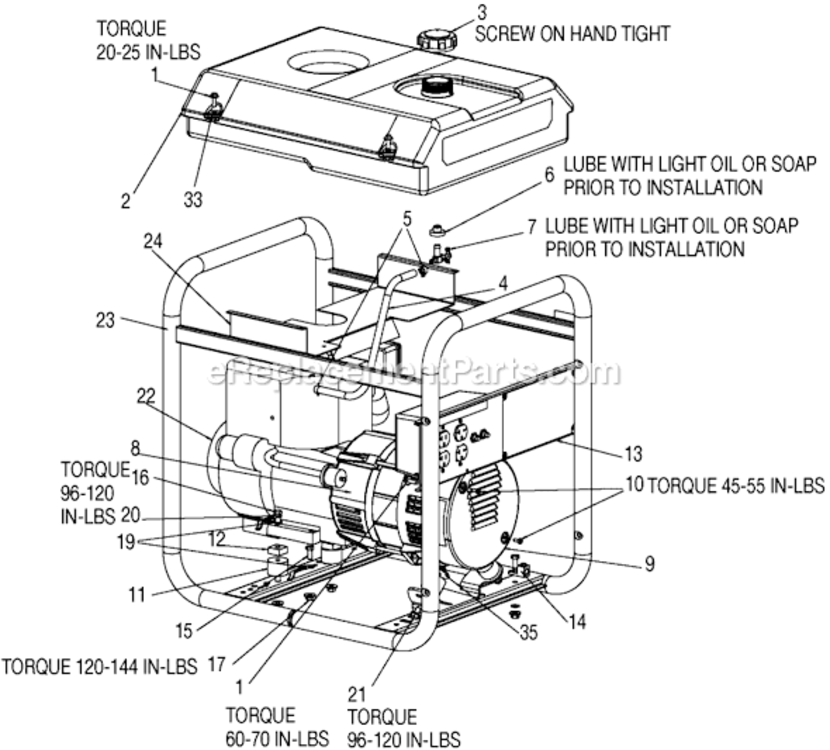 Page A Diagram and Parts List for GT5250-WK Type 2 DeVilbiss Generator