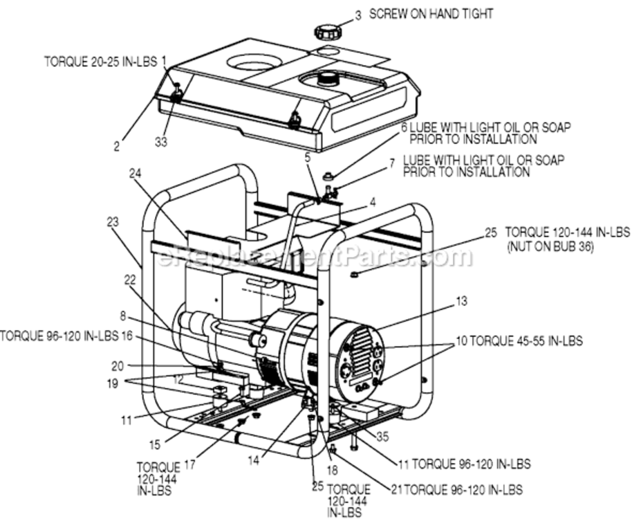 Page A Diagram and Parts List for GT5251 Type 0 DeVilbiss Generator