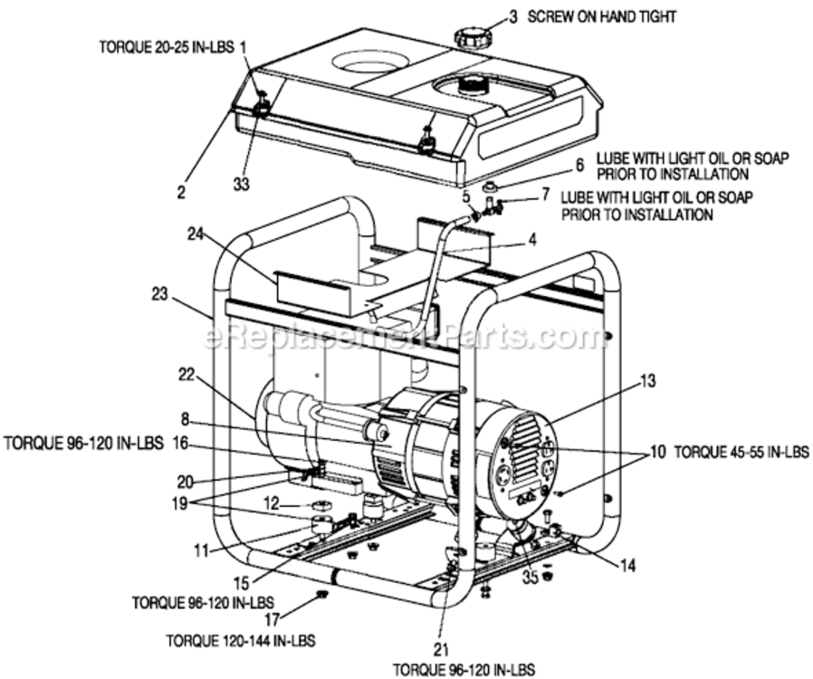 Page A Diagram and Parts List for GT5251 Type 1 DeVilbiss Generator