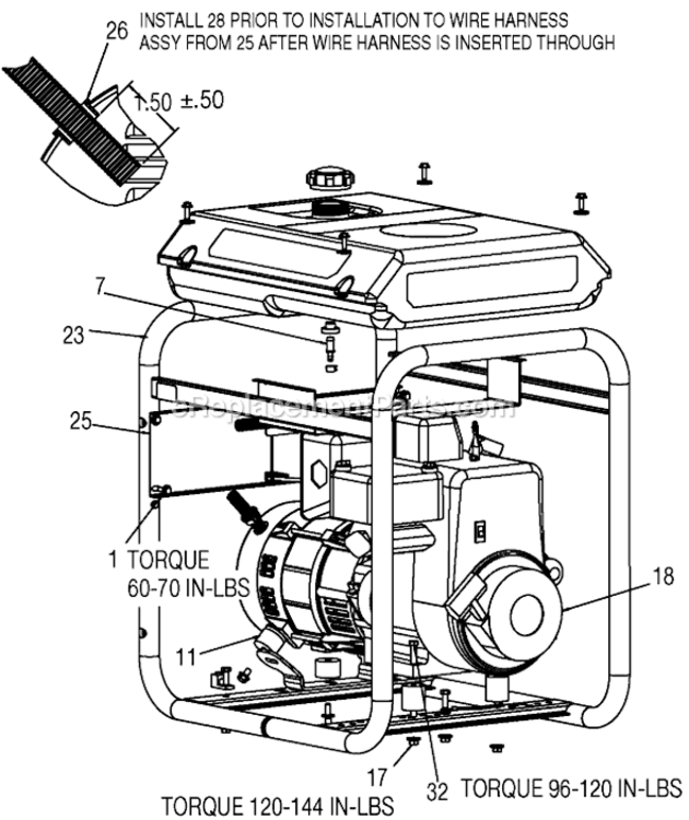 Page B Diagram and Parts List for GTO5200C-WK Type 1 DeVilbiss Generator