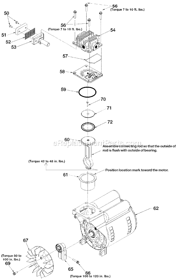 Page B Diagram and Parts List for HFB5020VP Type 2 DeVilbiss Compressor