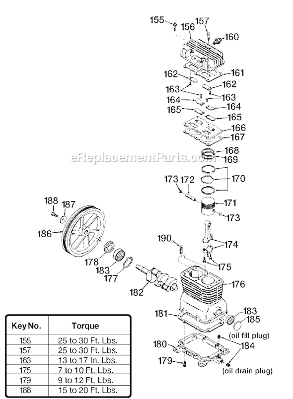Page A Diagram and Parts List for HL6560V Type 0 DeVilbiss Compressor