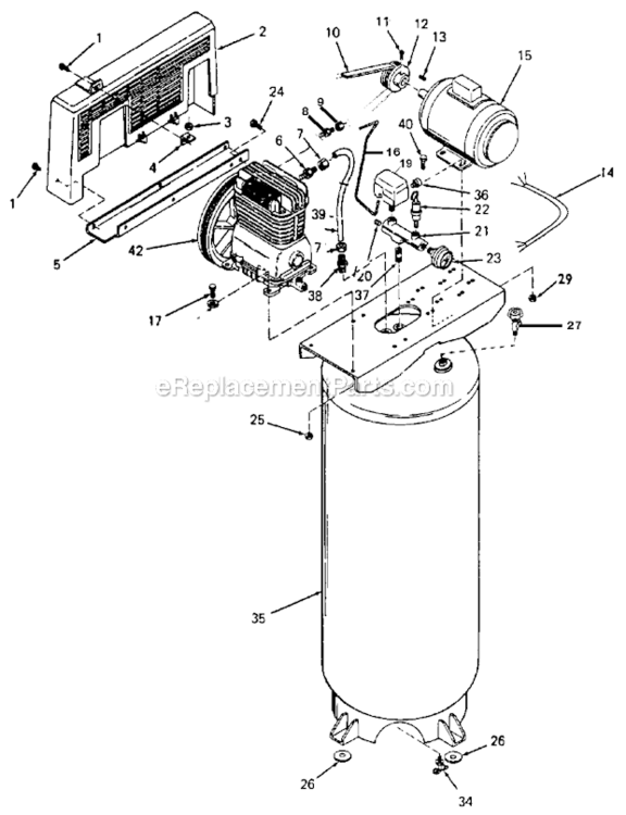Page A Diagram and Parts List for IR5E60VAD Type 1 DeVilbiss Compressor