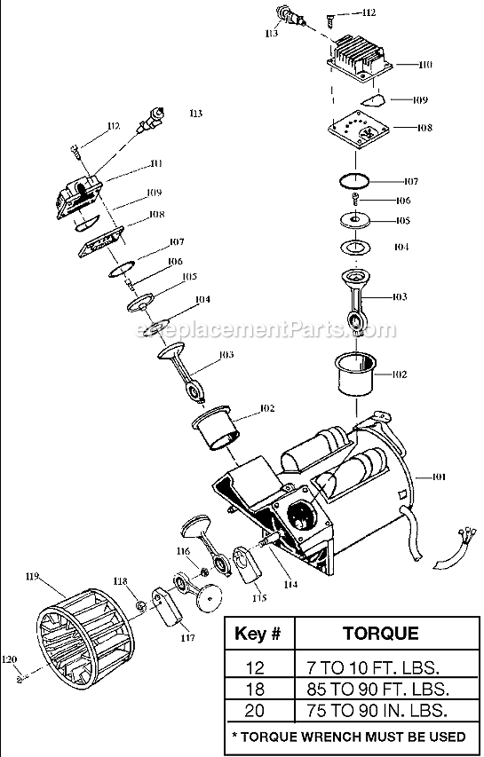 Page B Diagram and Parts List for IRC500TVE60V Type 1 DeVilbiss Compressor