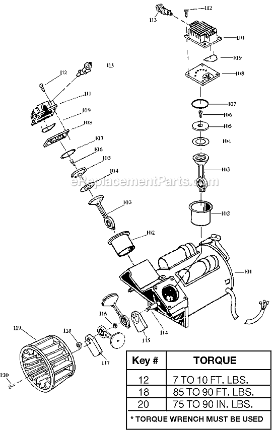 Page B Diagram and Parts List for IRC500TVE60V Type 3 DeVilbiss Compressor