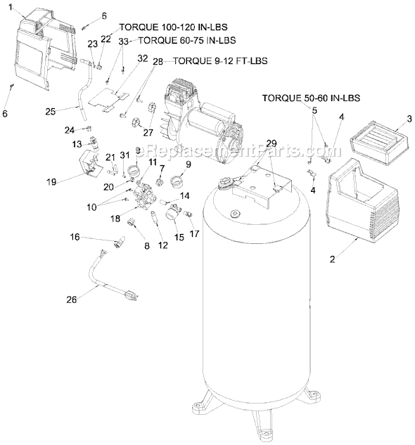 Page A Diagram and Parts List for IRF5030V Type 0 DeVilbiss Compressor
