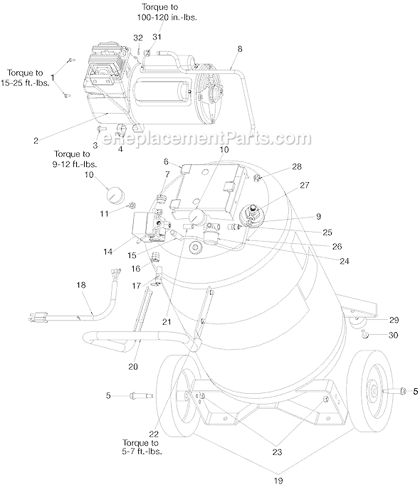 Page A Diagram and Parts List for IRFB5520VP-WK Type 1 DeVilbiss Compressor