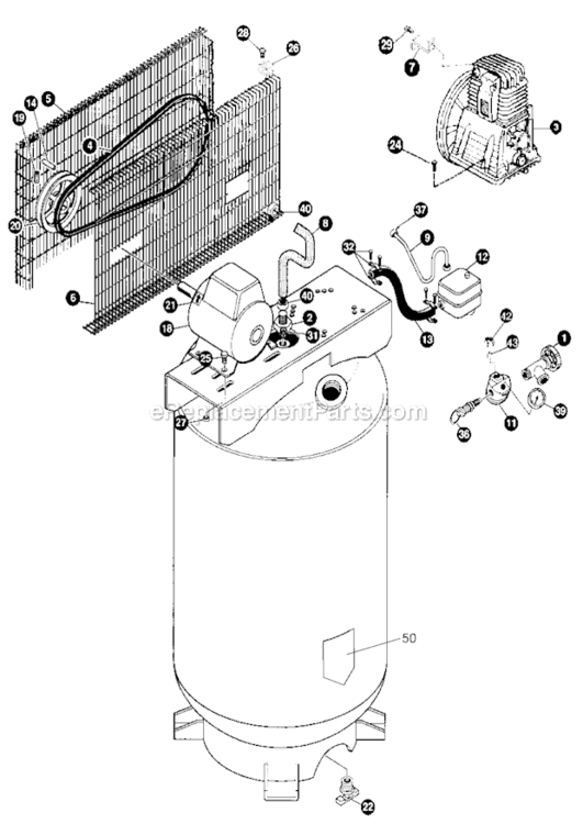 Page A Diagram and Parts List for IRLK6580V2 Type 0 DeVilbiss Compressor