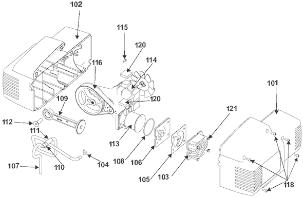 Page B Diagram and Parts List for IRSFAC28 Type 2 DeVilbiss Compressor