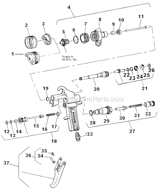 Page A Diagram and Parts List for MBC-510  DeVilbiss Paint Sprayer