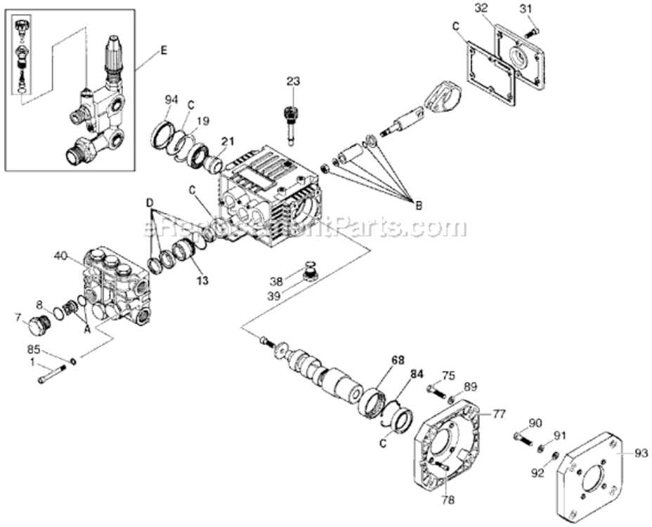 Page B Diagram and Parts List for MH6600H Type 0 DeVilbiss Pressure Washer