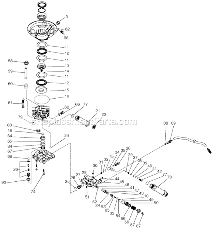 Page A Diagram and Parts List for MV4000B Type 1 DeVilbiss Pressure Washer