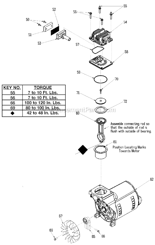 Page B Diagram and Parts List for PAF430 Type 2 DeVilbiss Compressor