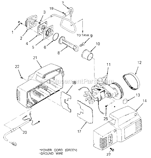 Page A Diagram and Parts List for PAFAC153 Type 0 DeVilbiss Compressor