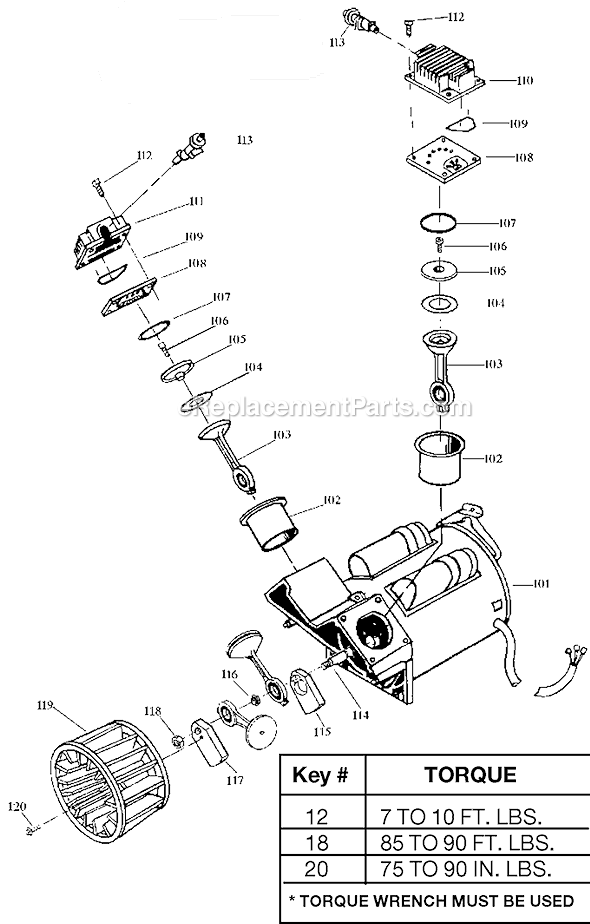 Page B Diagram and Parts List for PAFCTV560V Type 0 DeVilbiss Compressor